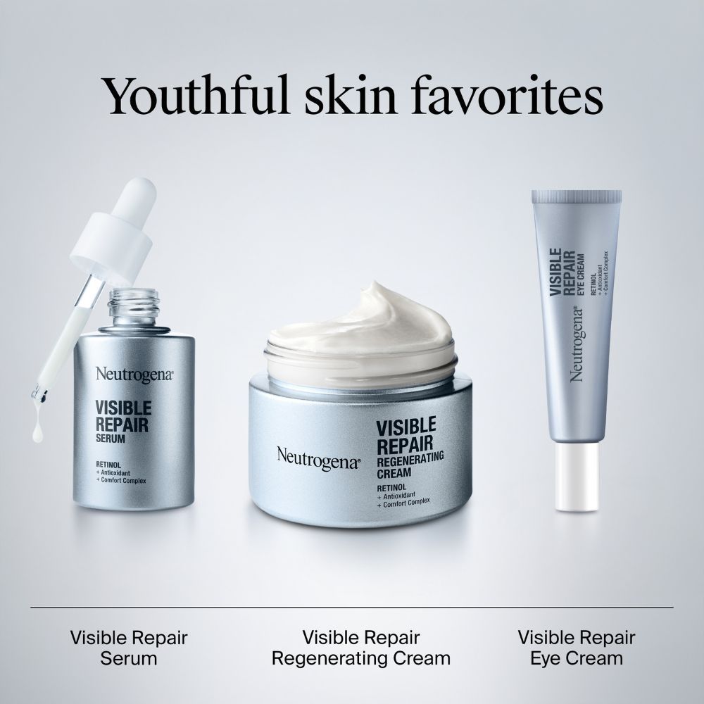 Neutrogena Visible Repair Retinol + Peptide Anti-Ageing Day & Night Cream For Wrinkles & Fine Lines (50g)
