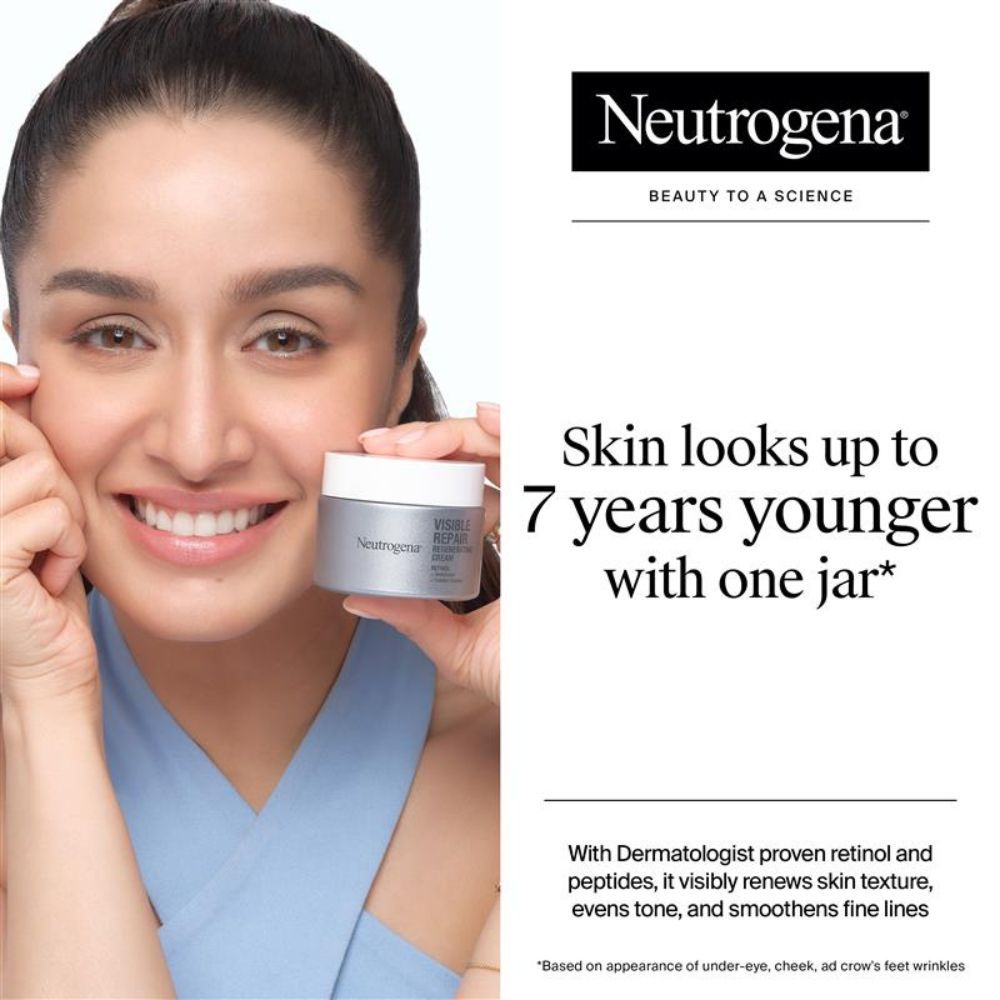 Neutrogena Visible Repair Retinol + Peptide Anti-Ageing Day & Night Cream For Wrinkles & Fine Lines (50g)