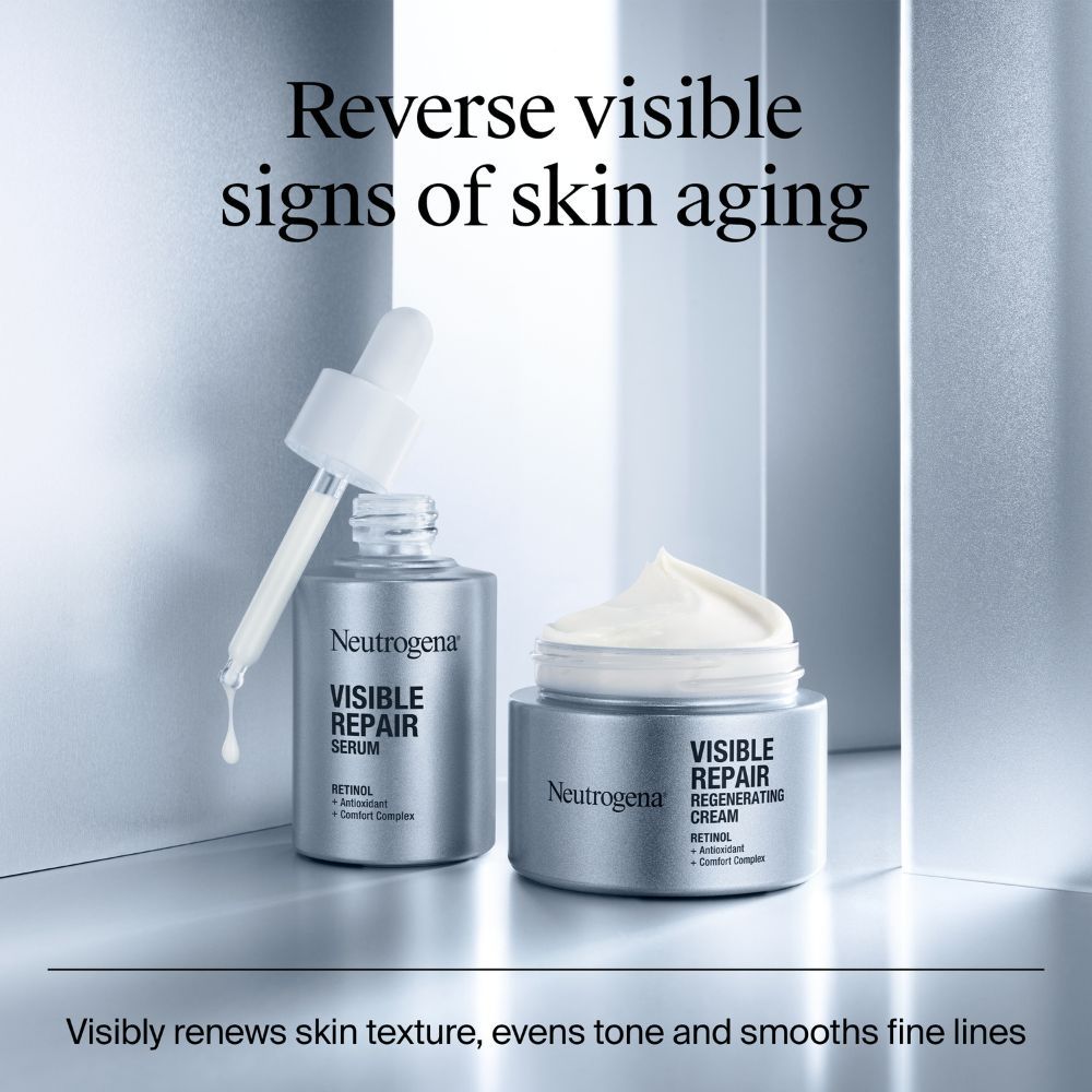 Neutrogena Visible Repair Retinol + Peptide Anti-Ageing Day & Night Cream For Wrinkles & Fine Lines (50g)
