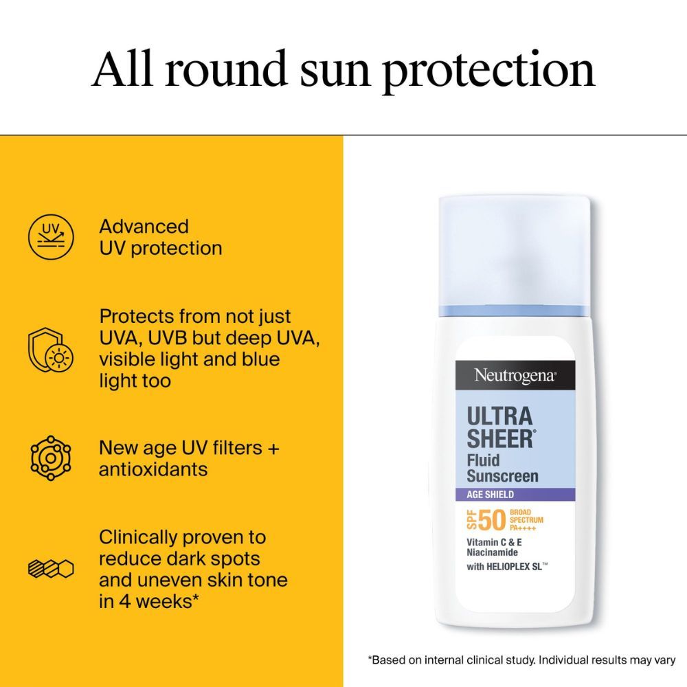 Neutrogena Ultrasheer Age Shield Fluid Face Sunscreen SPF 50+ PA++++ (40ml)