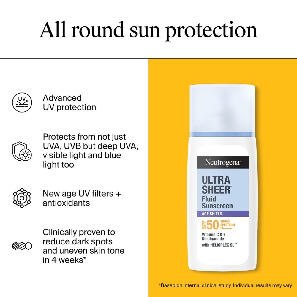 Neutrogena Ultrasheer Age Shield Fluid Face Sunscreen SPF 50+ PA++++ (40ml)