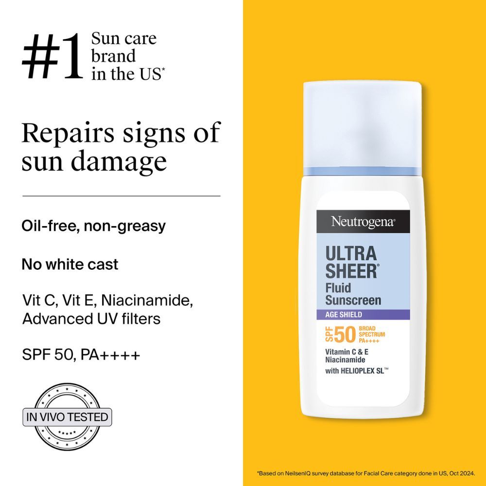 Neutrogena Ultrasheer Age Shield Fluid Face Sunscreen SPF 50+ PA++++ (40ml)