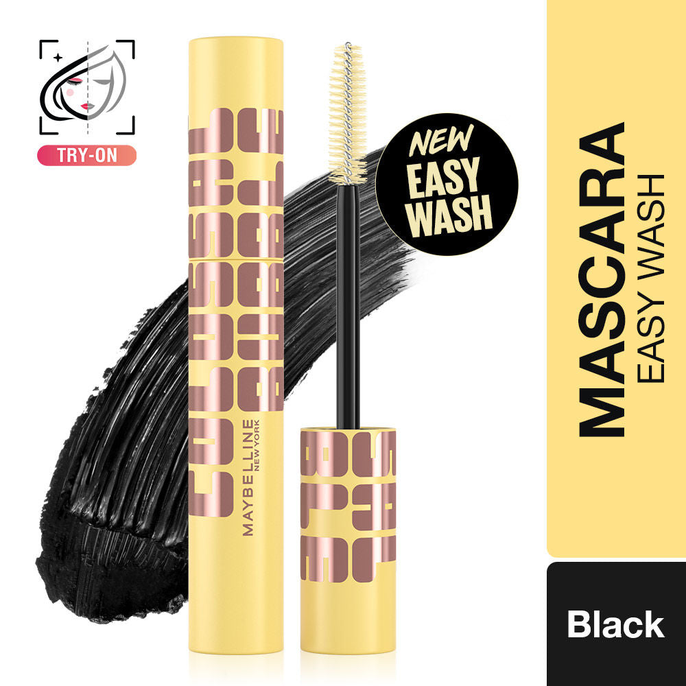 Maybelline New York Colossal Bubble Easy Wash Mascara - Volumizing, Buildable & Lightweight (10ml)