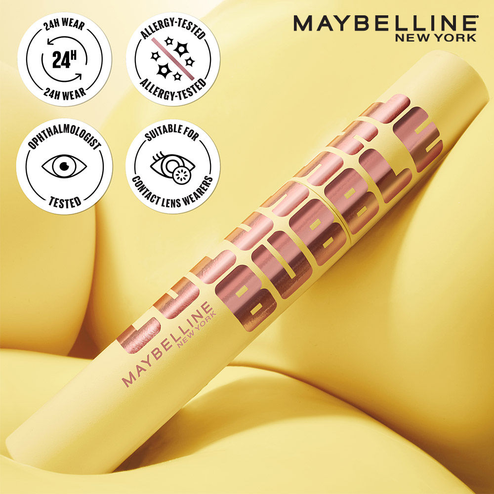 Maybelline New York Colossal Bubble Easy Wash Mascara - Volumizing, Buildable & Lightweight (10ml)