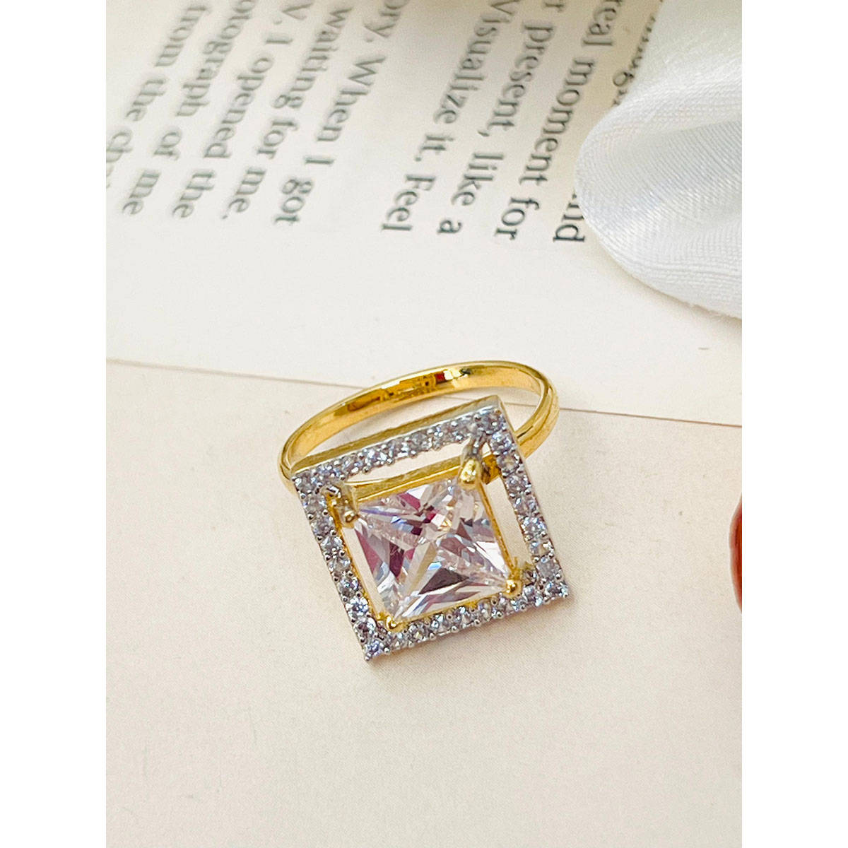 Abdesigns Exquisite American Diamond Ring White · One Size