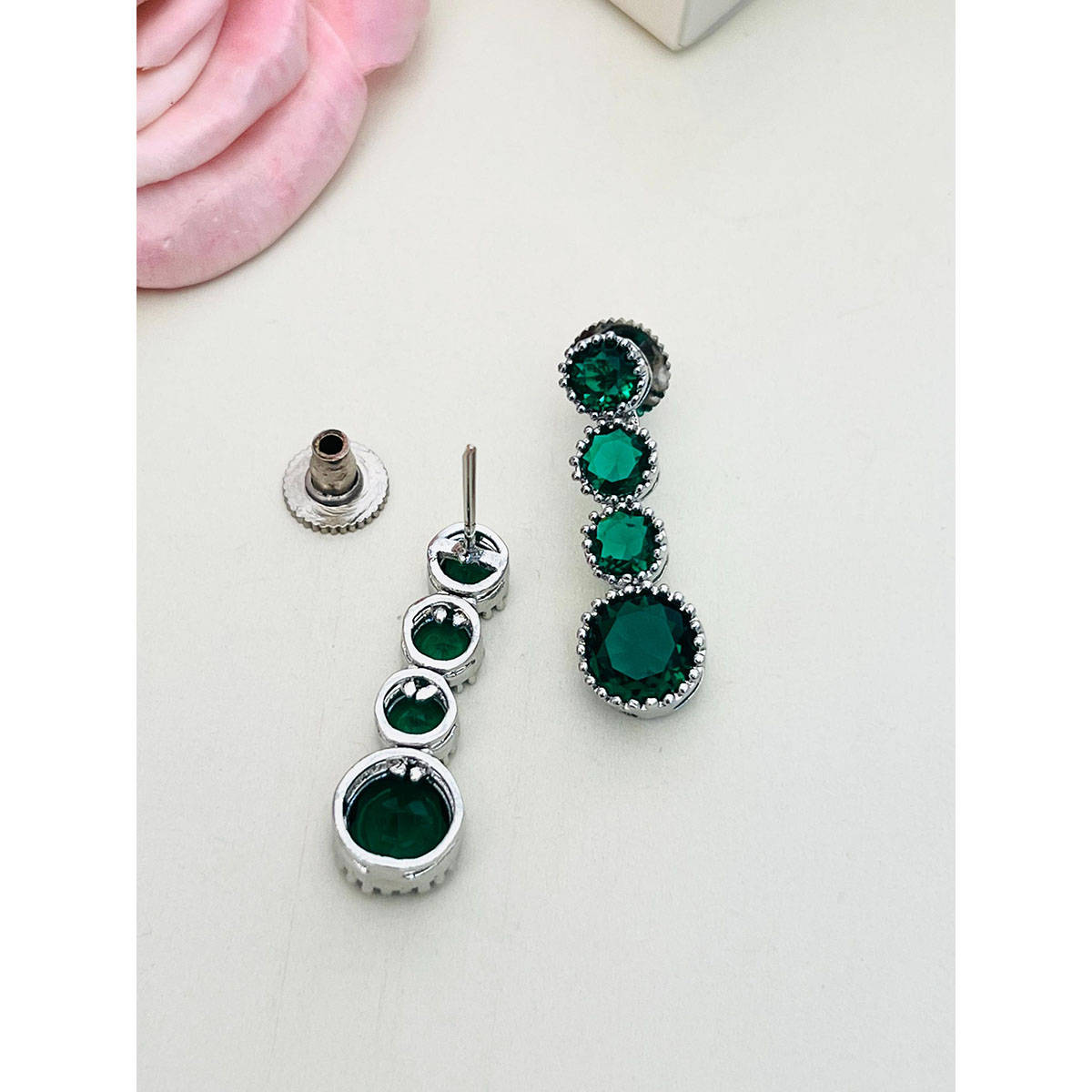 Abdesigns Enchanting American Diamond Necklace Green