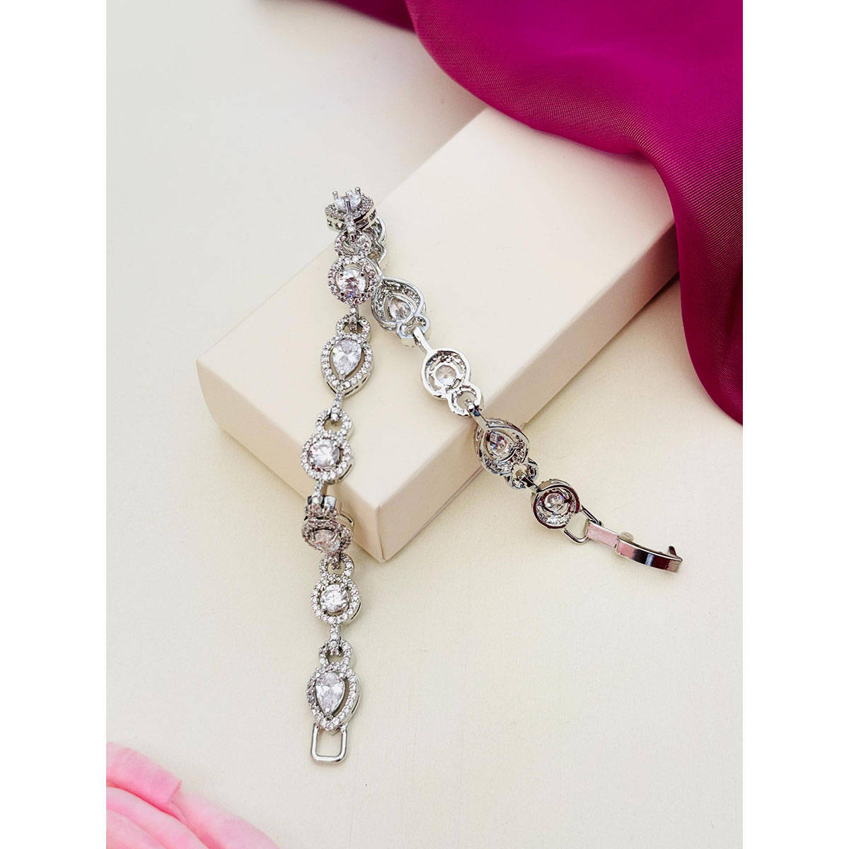 Abdesigns High Quality American Diamond Bracelet White