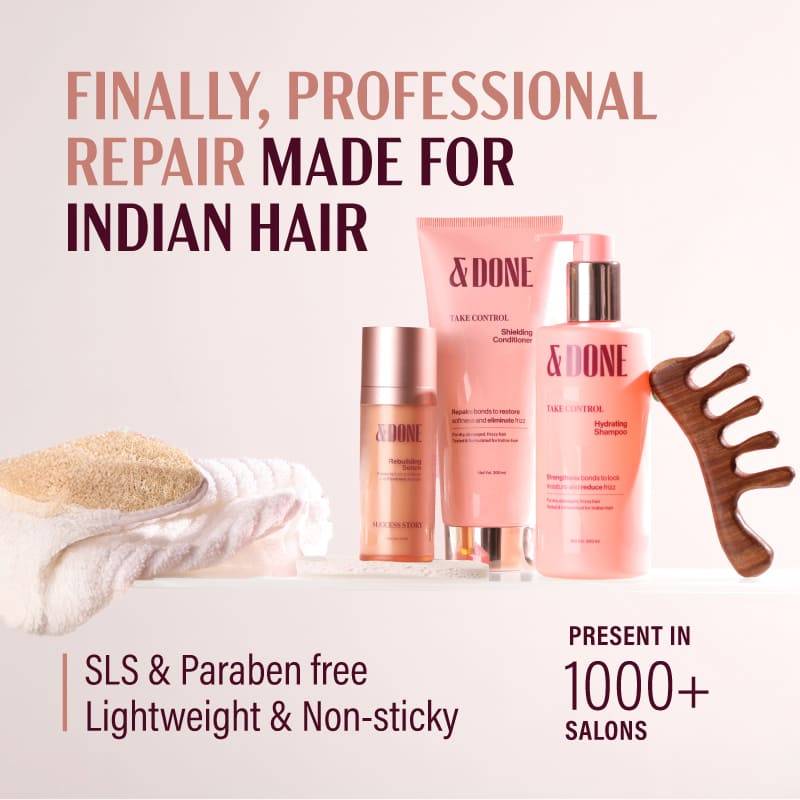 &Done Frizz Repair Kit - Shampoo, Conditioner & Hair Serum for Dry & Frizzy Hair