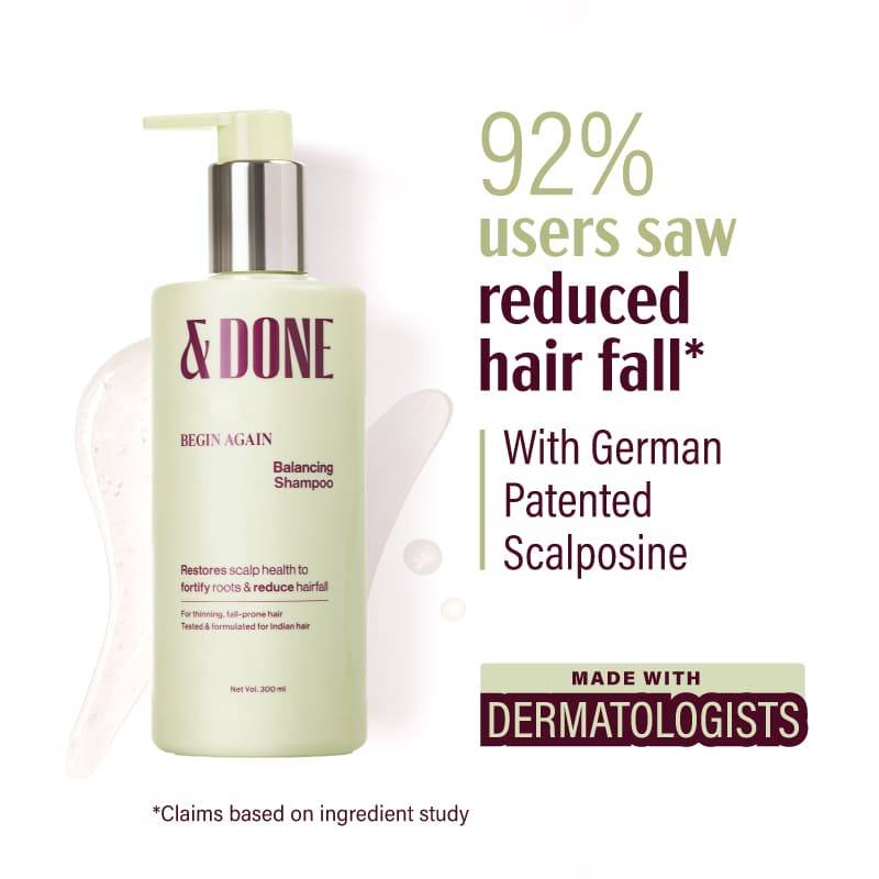 &Done Anti-Hairfall Balancing Shampoo with Advanced Scalp Actives
