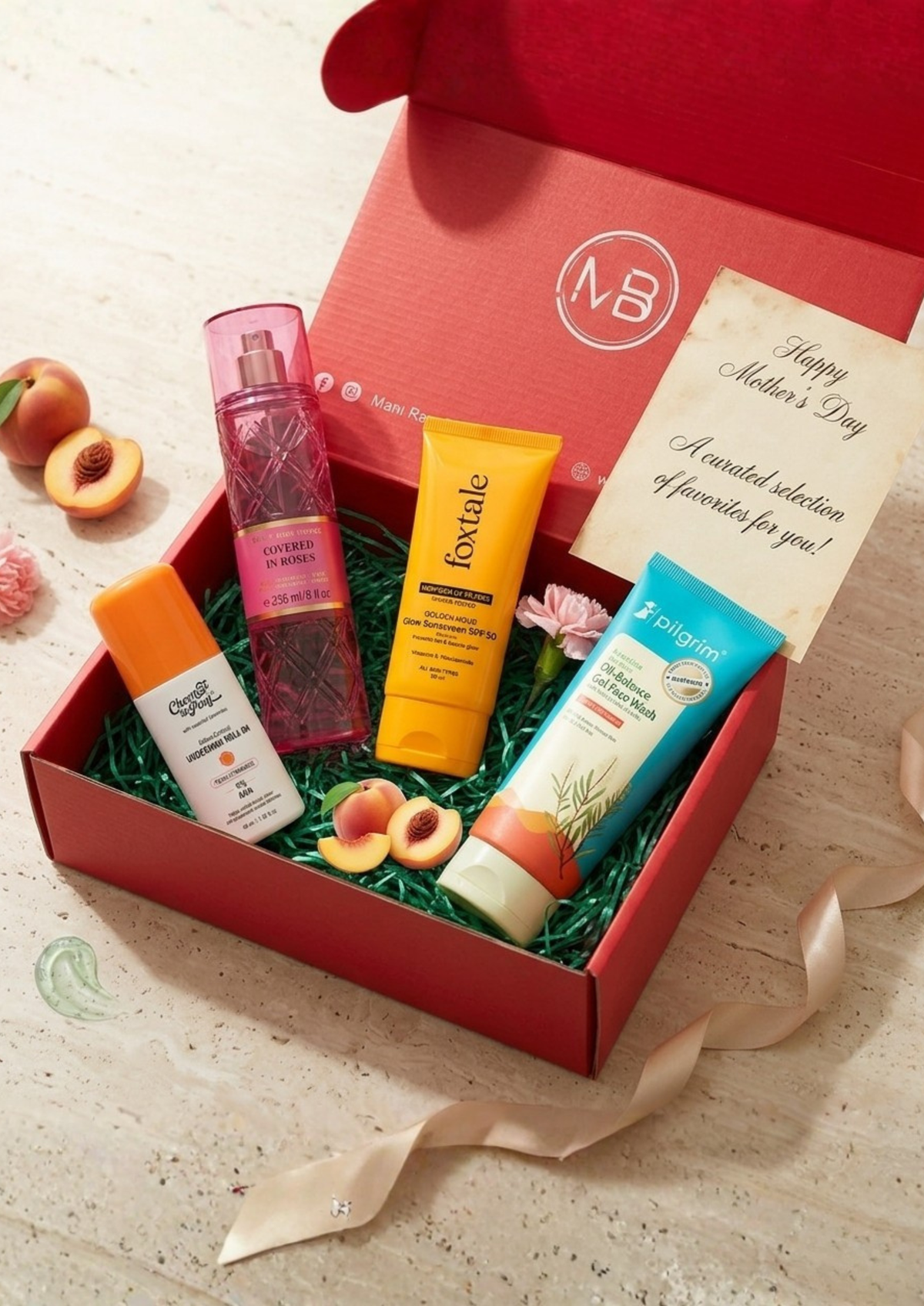 Mothers' day gift Happy Mothers Day,I Love My mom,Best Gift for mom Body Mist, Roll on, Facewash, Sunscreen 4 Pcs Gift Pack