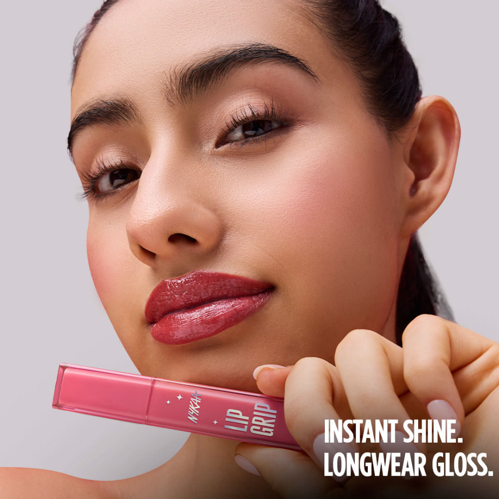 Nykaa Lip Grip No-Transfer Gloss Intense Shine Vinyl Liquid Lipstick - Pulse