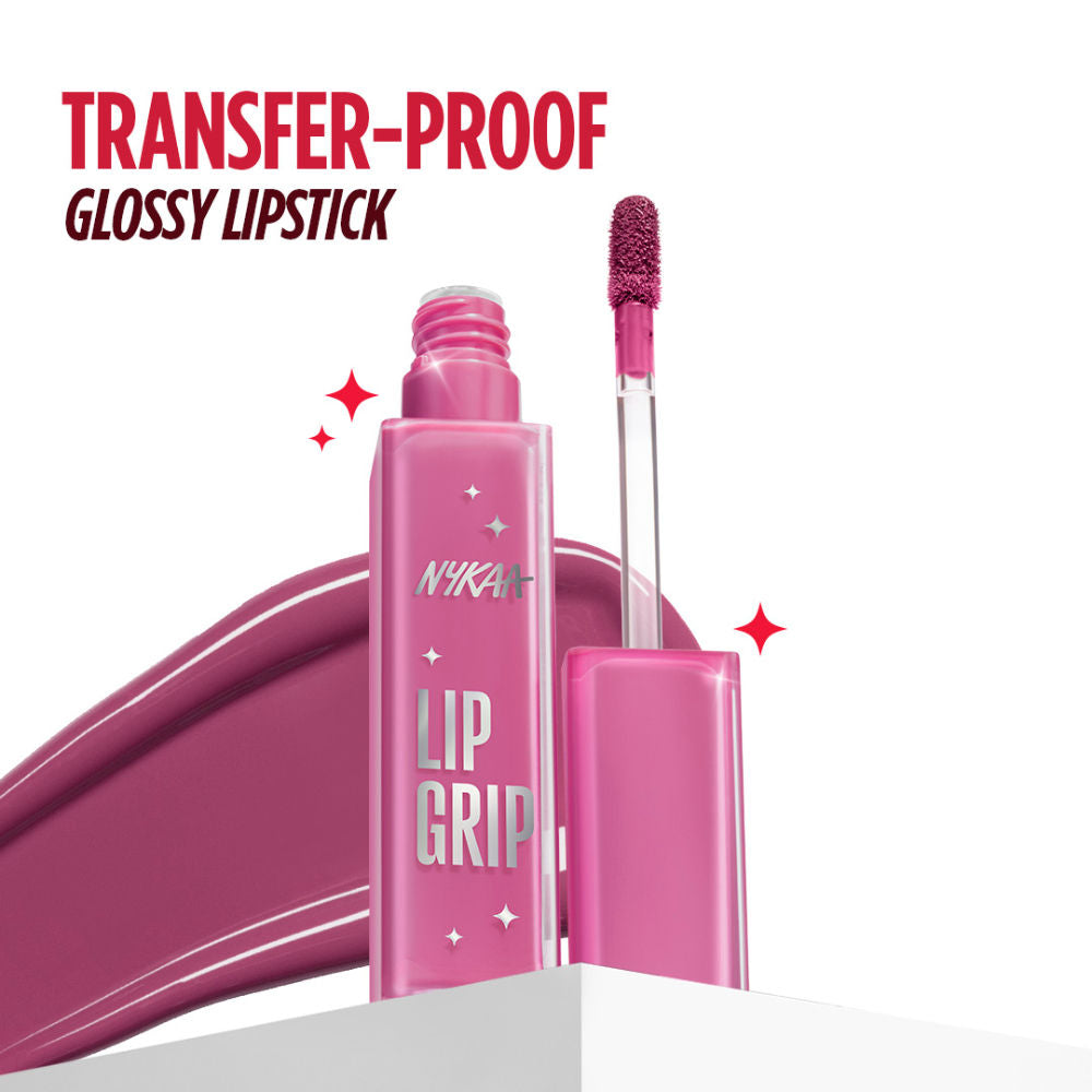 Nykaa Lip Grip No-Transfer Gloss Intense Shine Vinyl Liquid Lipstick - Tense (2ml)