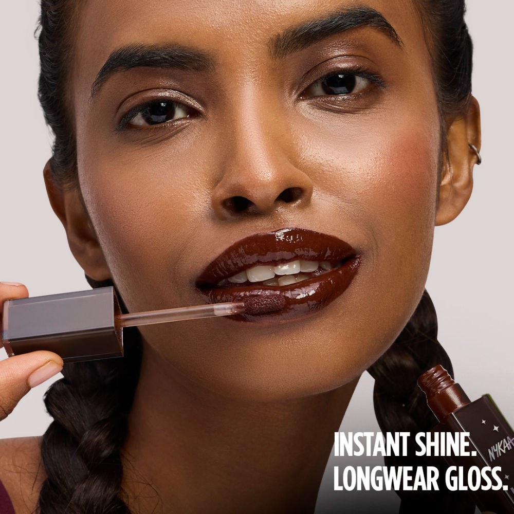 Nykaa Lip Grip No-Transfer Gloss Intense Shine Vinyl Liquid Lipstick - Thrill