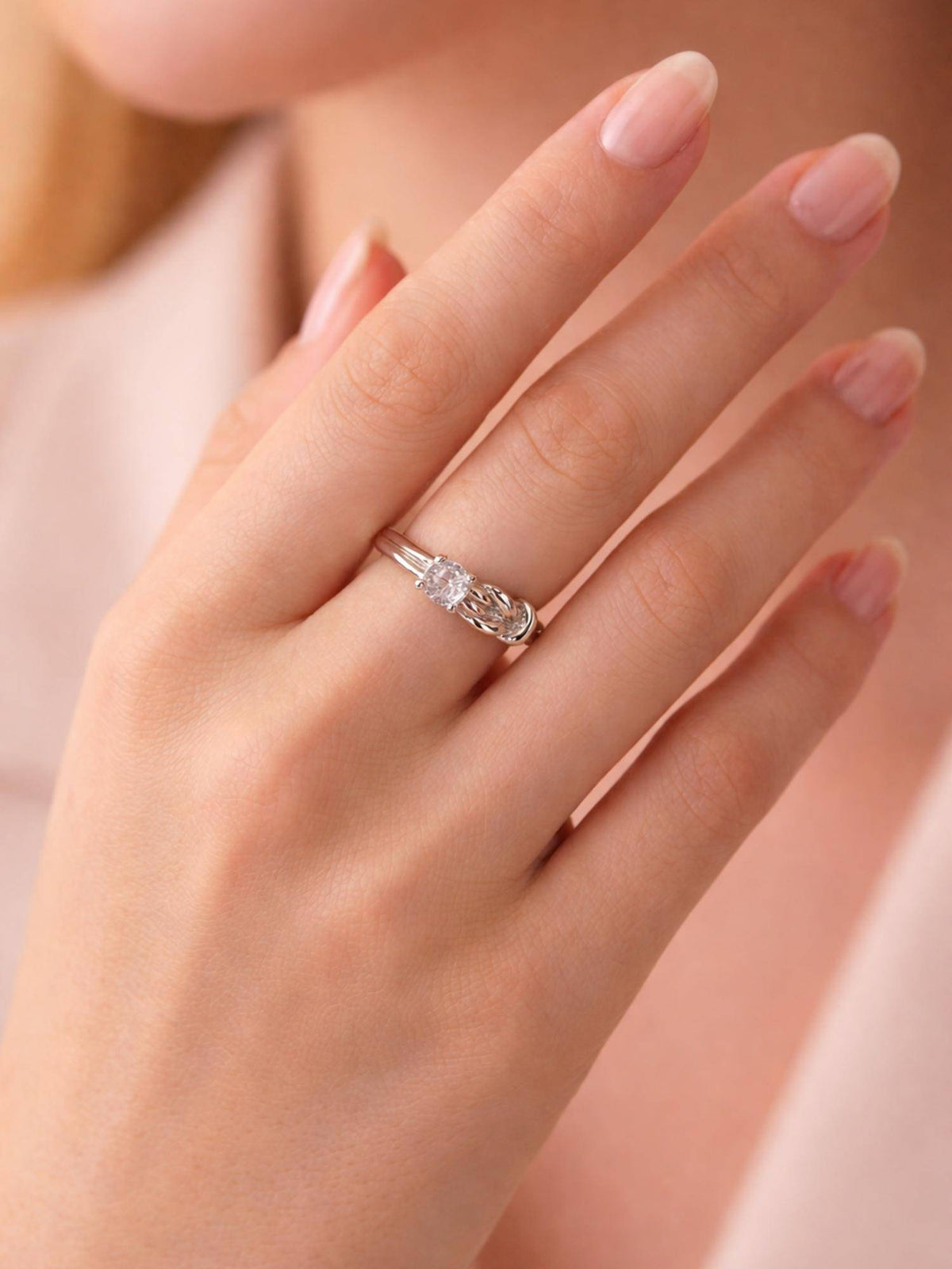 925 SILLER Pure Celestia Spark Solitaire Ring