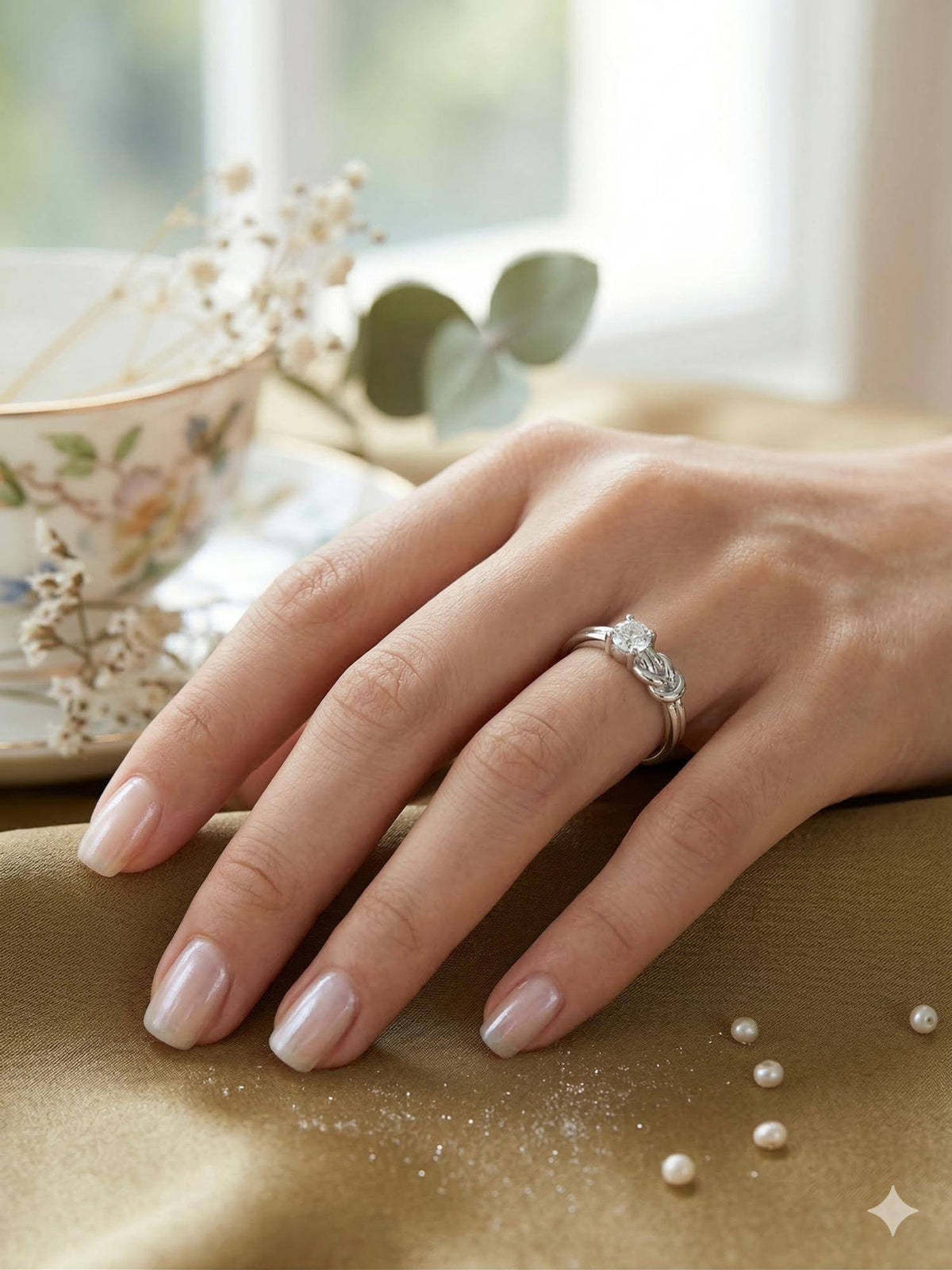 925 SILLER Pure Celestia Spark Solitaire Ring