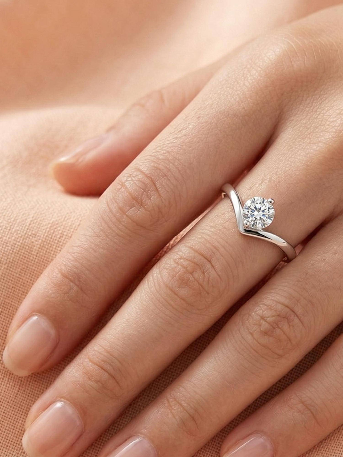 925 SILLER Pure The Lumina Wishbone Ring