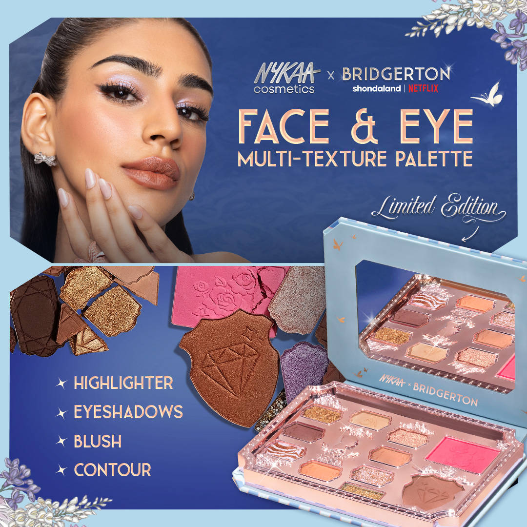 Nykaa Cosmetics X Bridgerton Face & Eye Multi-Texture Eyeshadow Blush & Contour Palette
