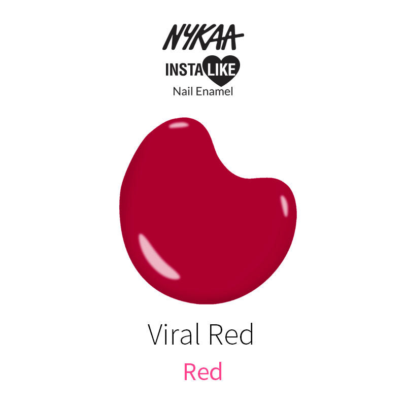 Nykaa InstaLike Long Lasting Nail Enamel - Viral Red 365