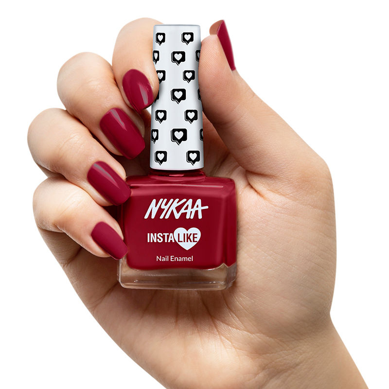 Nykaa InstaLike Long Lasting Nail Enamel - Viral Red 365