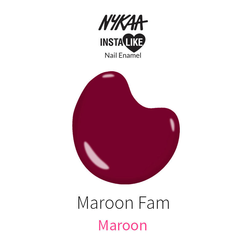 Nykaa InstaLike Long Lasting Nail Enamel - Maroon Fam 366