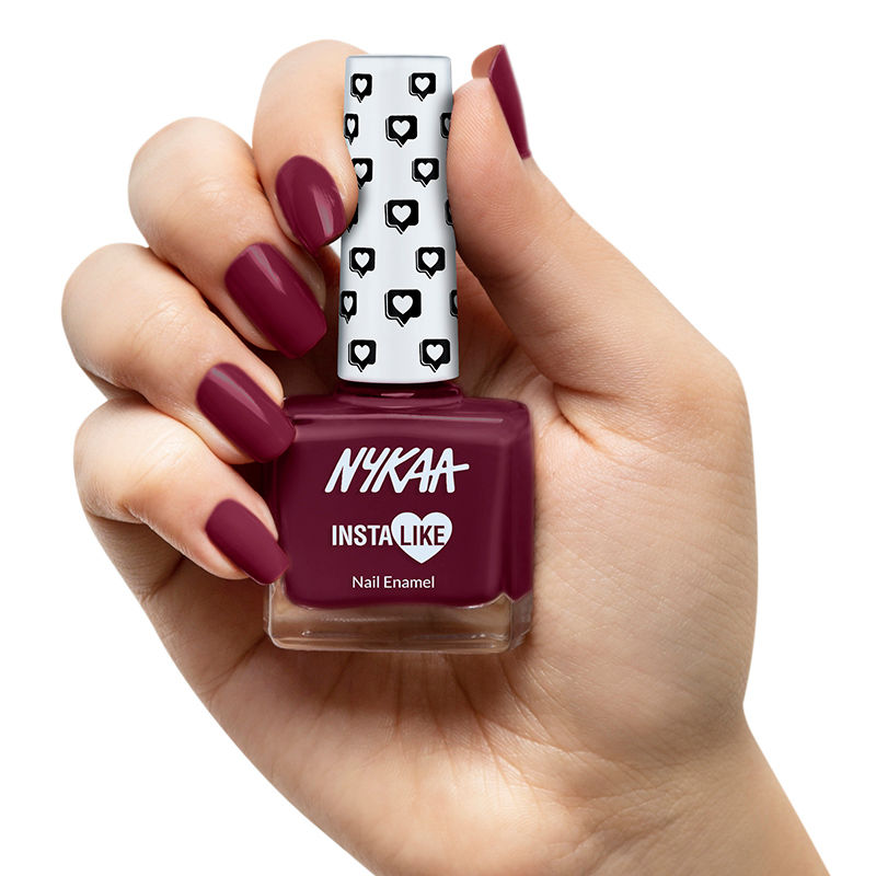 Nykaa InstaLike Long Lasting Nail Enamel - Maroon Fam 366