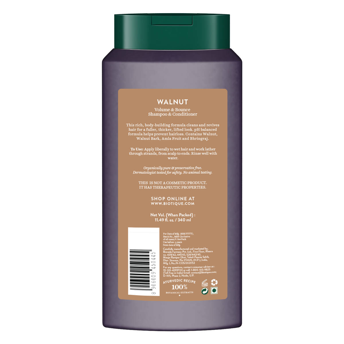 Biotique Bio Walnut Volume & Bounce Shampoo & Conditioner for Fine & Thinning Hair
