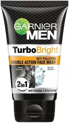 Garnier Men Turbo Bright [ Anti Pollution + Brightening ] [ Pack Of 1*100g ] Face Wash (100 g)