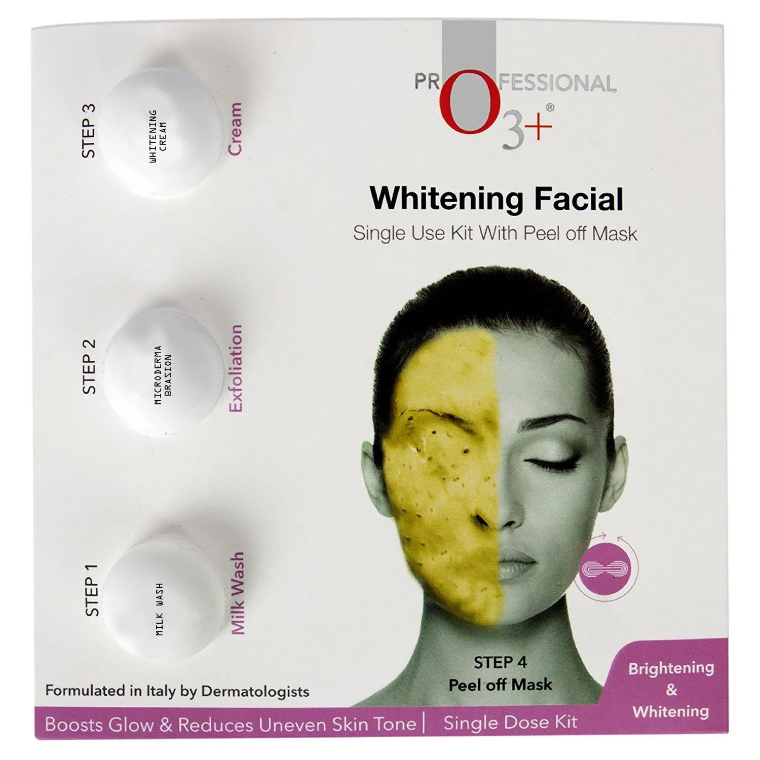 O3+ - Whitening Facial Brightening & Whitening Single Use Kit With Peel Off Mask (45g)