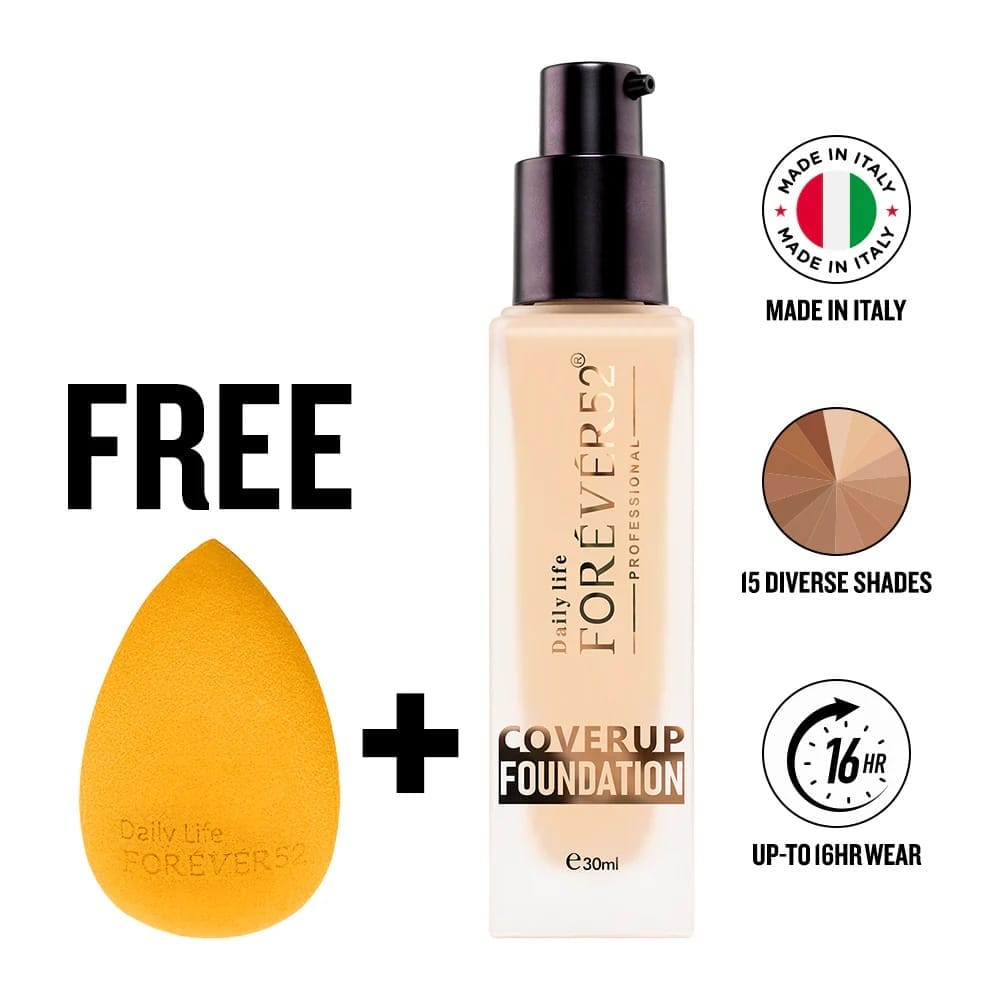 Forever 52 - Coverup Foundation [Free Beauty Sponge] [FCU] [30ML]