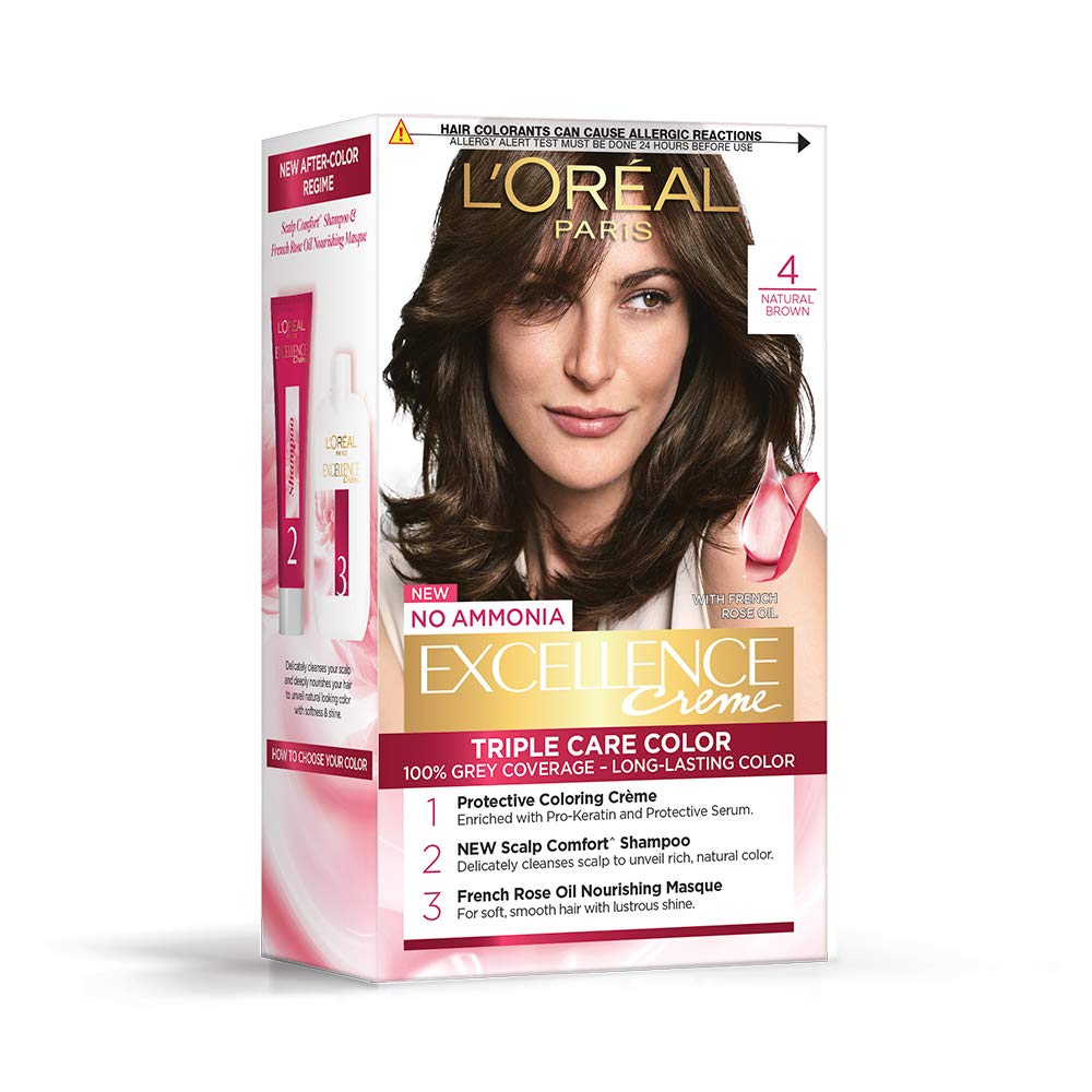 LOREAL PARIS CASTING HAIR COLOR Loreal Paris Excellence Triple Care Color 4 Natural Brown 100g+72ml