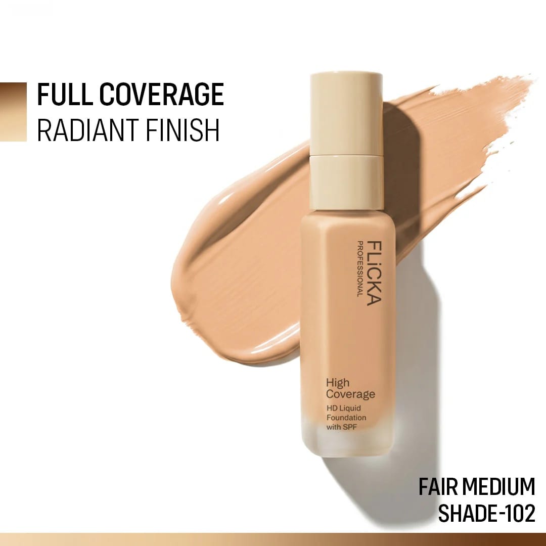 Flicka - High Coverage HD Liquid Foundation With SPF