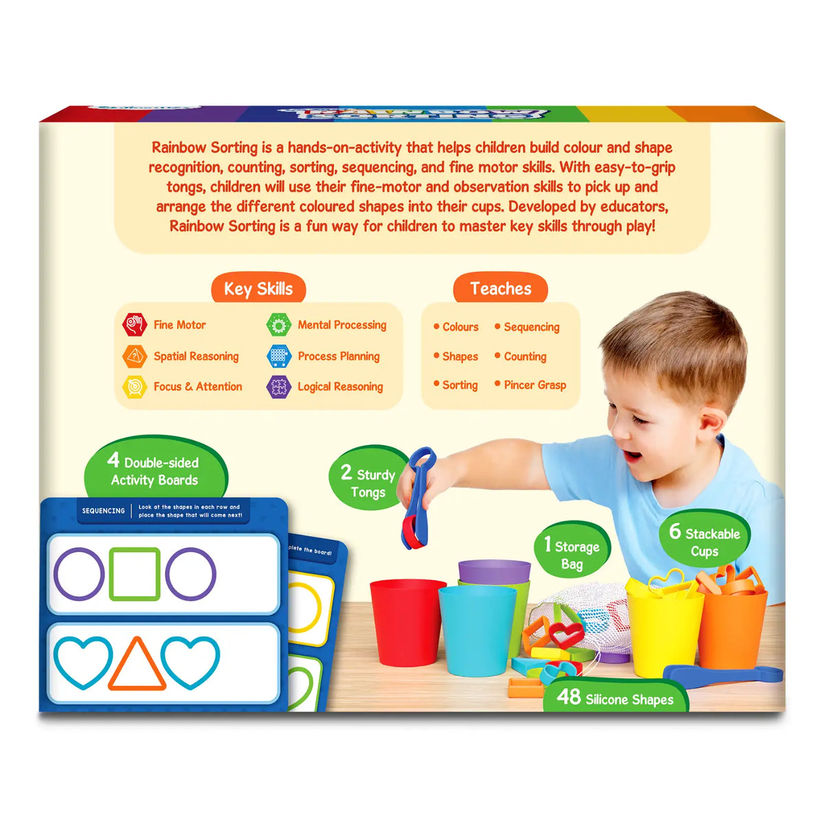 Skillmatics Silicone Rainbow Sorting | Sorting, Counting & Sequencing Toy (ages 3-6)