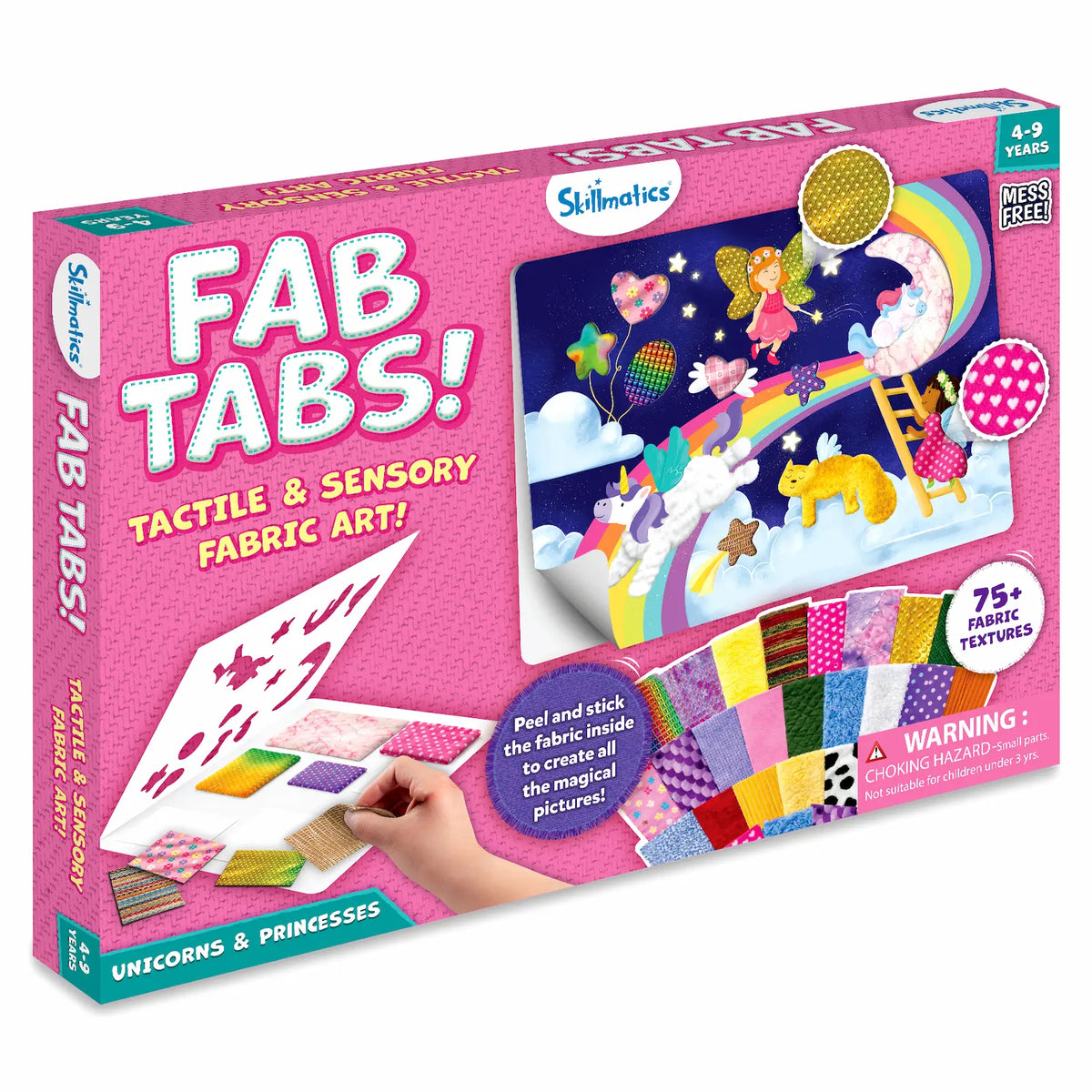 Skillmatics Fab Tabs: Unicorns & Princesses | Tactile & Sensory Fabric Art (ages 4+)