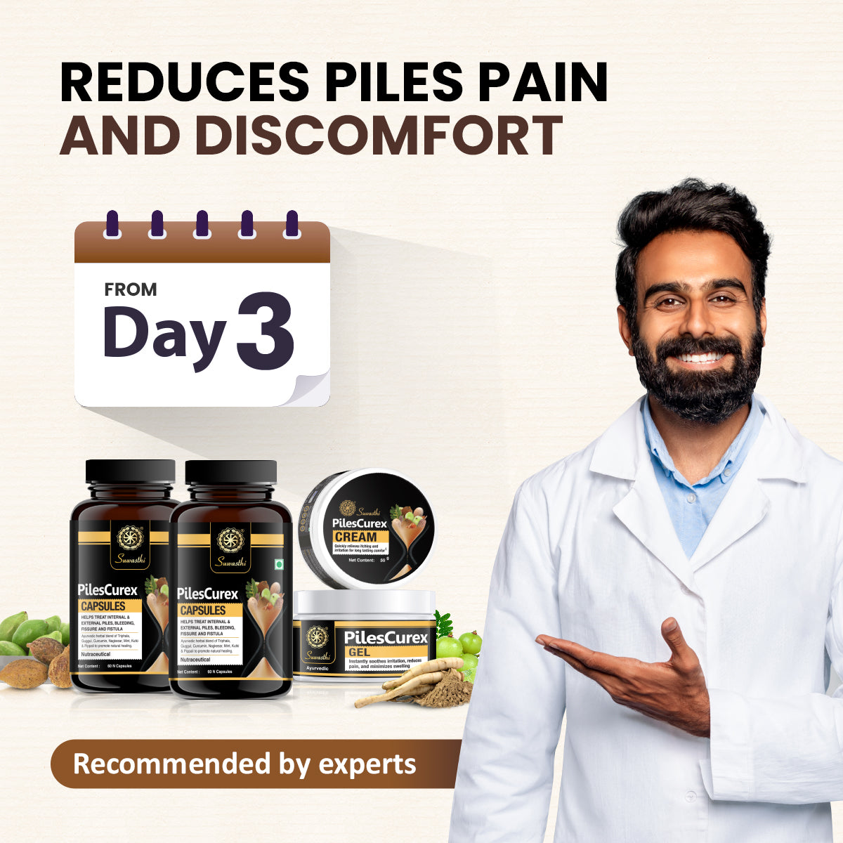 Suwasthi PilesCurex Kit - Natural Piles Relief Support