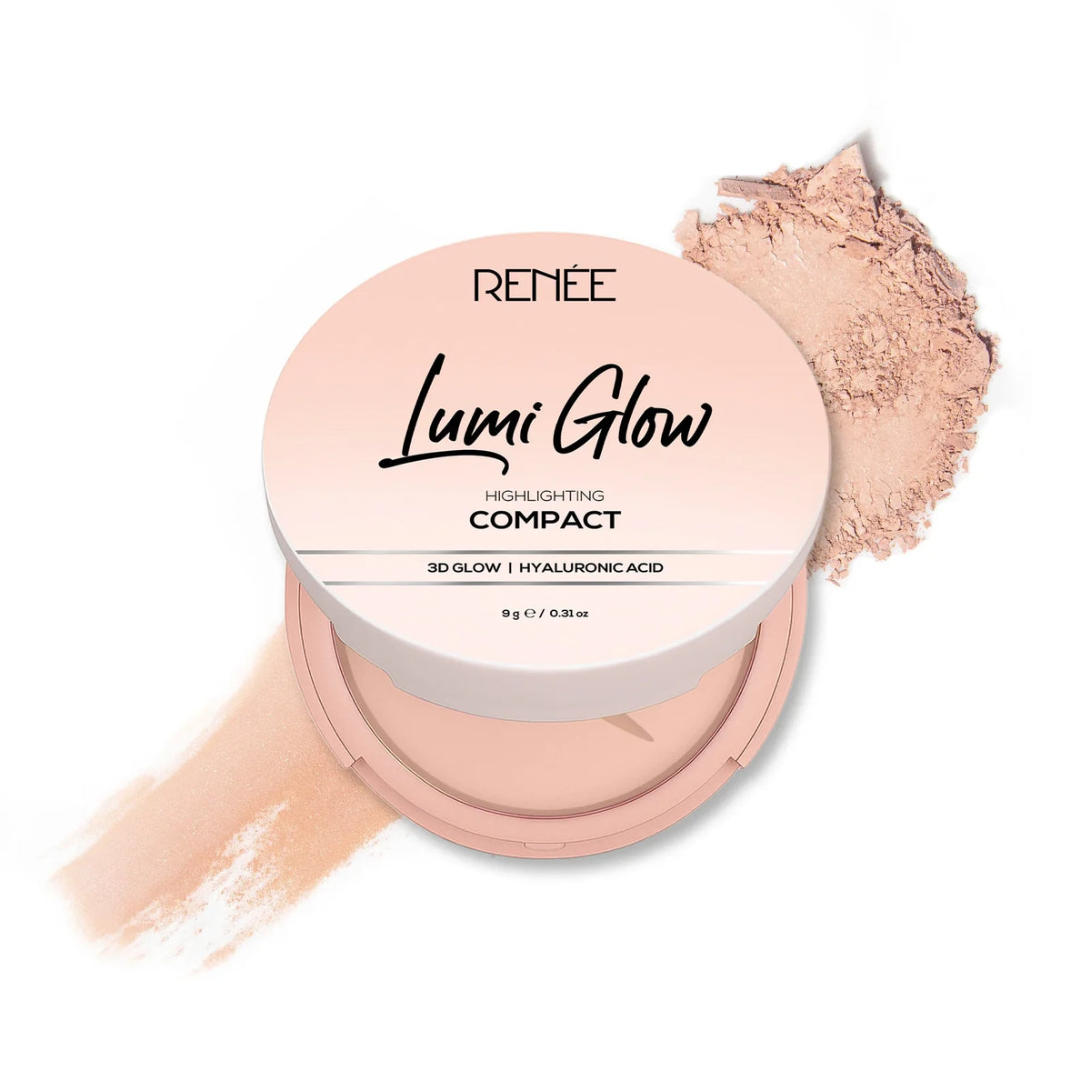 RENEE Lumi Glow Highlighting Compact with 3D Glow For Luminous Skin 9g Satin Beige