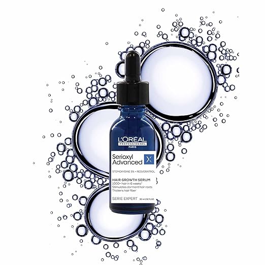 Loreal Paris Proffessional L’Oréal Professionnel Serioxyl Advanced Hair Growth Serum for scalp | Powered by Stemoxydine 5% + Resveratrol | Stimulates dormant ha
