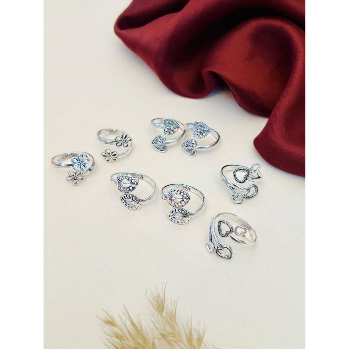 Abdesigns Adorable Silver Plated Toering (Pack of 4) · One Size