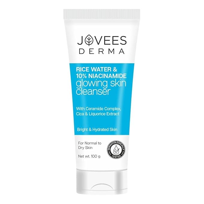 JOVEES HERBAL Jovees Derma Rice Face Wash With Rice Water & Niacinamide For Glass Skin,Brightens,Helps Fade Blemishes & Even Tone,Softens & Smoothens Skin,Gentl