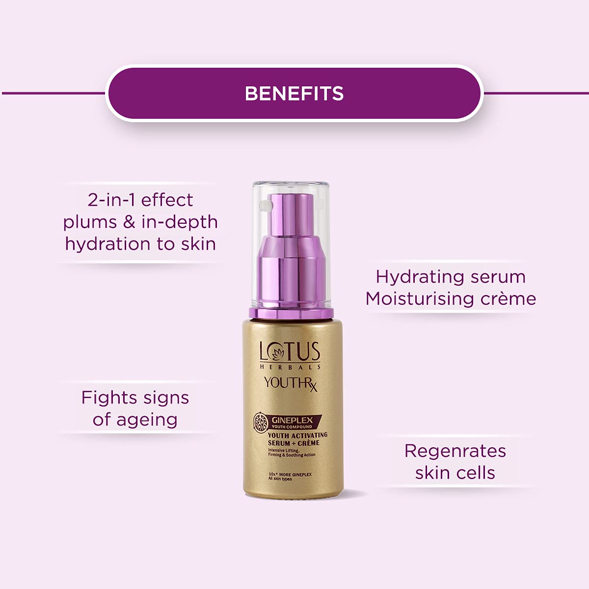 LOTUS HERBALS Lotus Herbal Gineplex Youth Activating Serum + Cream 30ml