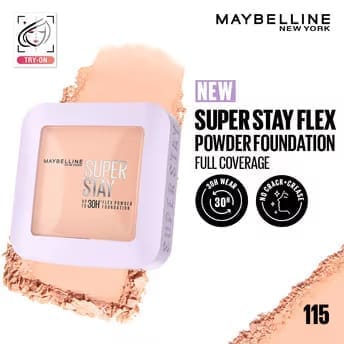 Maybelline New York - Super Stay Flex Powder Foundation Compact-30H Full Cover-for Oily Skin (9g)