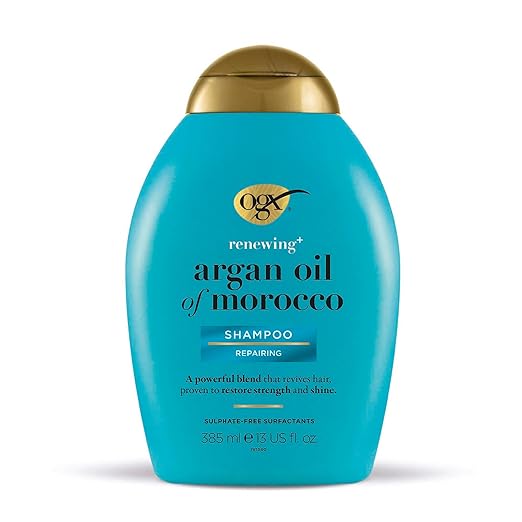OGX Renewing + Argan Oil of Morocco Hydrating Hair Shampoo, Cold-Pressed Argan Oil to Help Moisturize, Soften & Strengthen Hair, Paraben-Free with Sulfate-Free