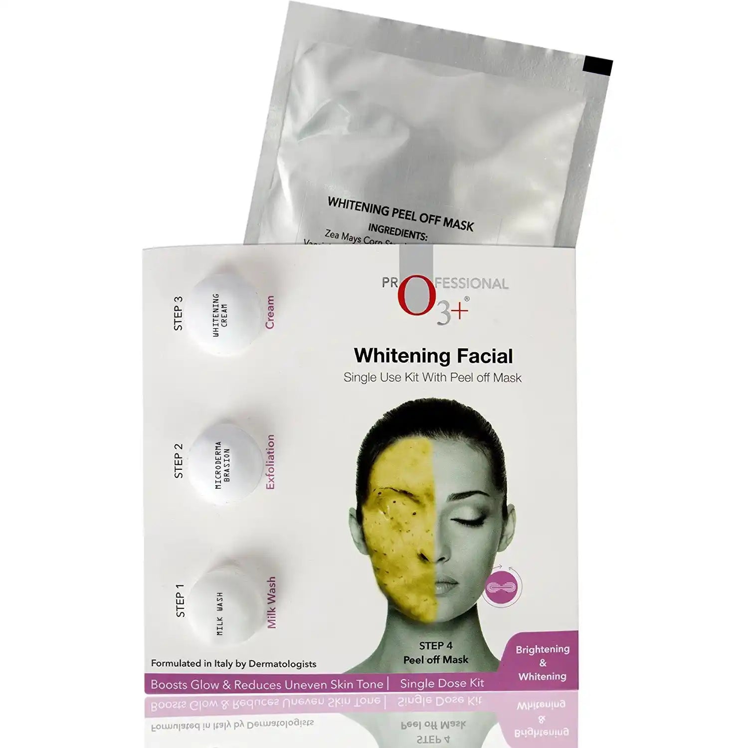 O3+ - Whitening Facial Brightening & Whitening Single Use Kit With Peel Off Mask (45g)