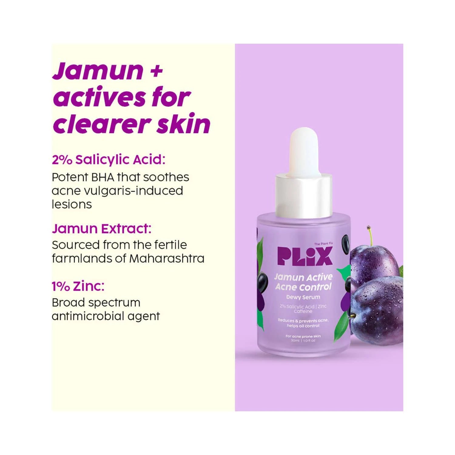 Plix - Jamun Active Acne Control Dewy Serum (30ML)