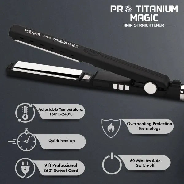Vega – Pro Titanium Magic Hair Straightener - (VPPHS-12)