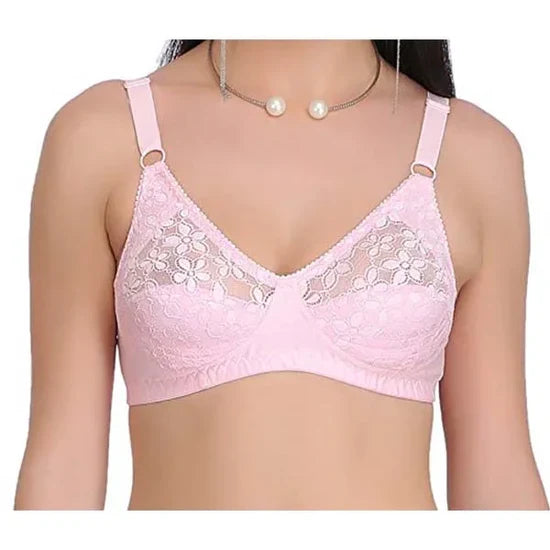 Maiden Beauty Beauty Liner Full Coverage Lacy Bra 32(B) / PINK