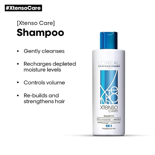 Loreal Paris Proffessional L'OREAL PROFESSIONNEL PARIS Xtenso Care Shampoo For Straightened Hair, 250 ML |Shampoo for Starightened Hair|Shampoo with Pro Keratin
