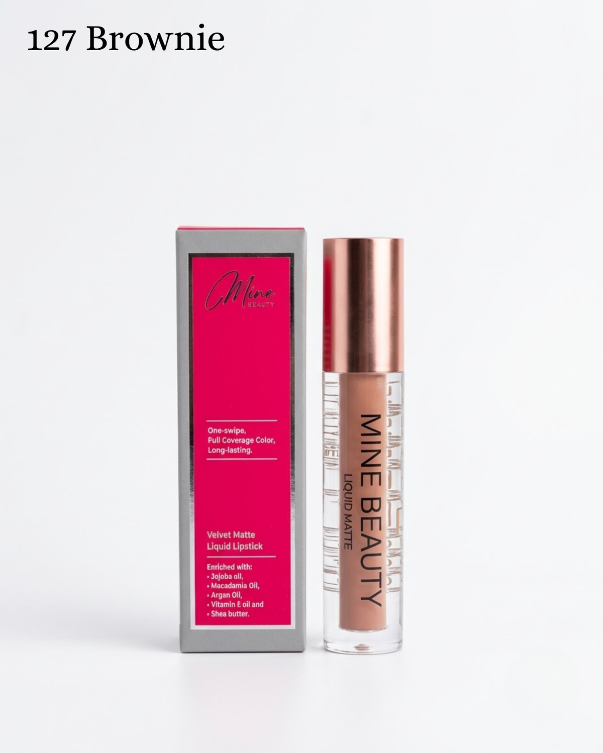 Mine Beauty Velvet Matte Liquid Lipstick One - Swipe,Full Coverage Color,Long Lasting 3.5g 101 London