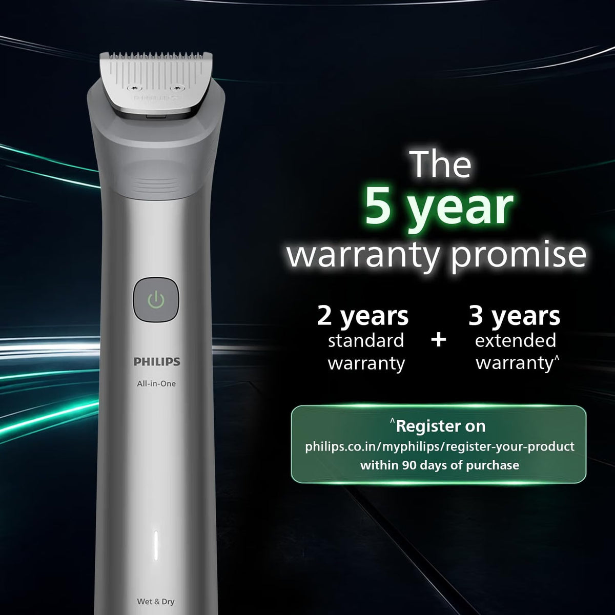 Philips India's No.1 Men's Trimmer* | Effortless styling | BeardSense Technology | All-in-One Grooming 11 in 1 Trimmer Kit- Face, Head, Body | IPX7 Waterproof M