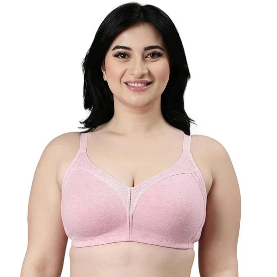 Enamor AB75 M Frame No Bounce Full Support Cotton Bra for Women - Non-Padded Non-Wired & Full Coverage with Cooling Technology | Available in Solid Colours 34(B