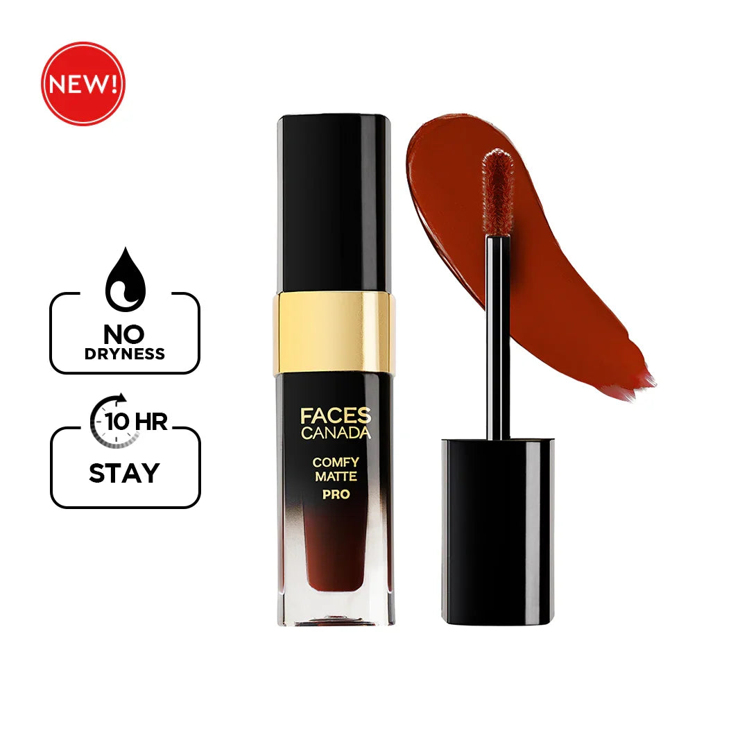 Faces Canada Comfy Matte Pro Lip Color Macadamia Oil & Olive Butter 5.5ml Rust Raisin 02